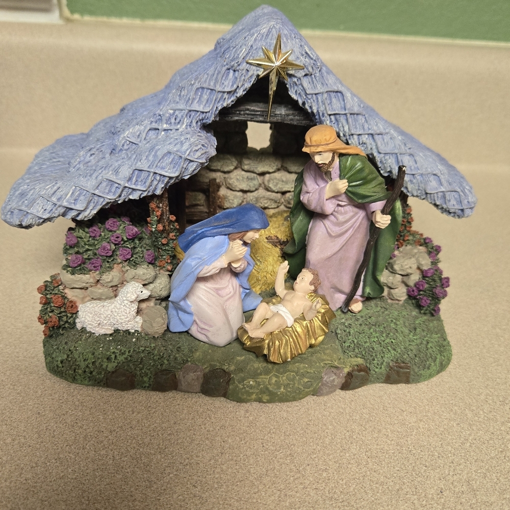 Thomas Kinkade Nativity Scene 2004 Teleflora Christmas Nativity Design